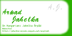 arpad jahelka business card